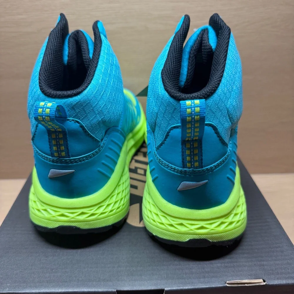 Hi-Tec Demolisher Mid Mens Hiking Boots Size 8.5 Scuba Blue Lime Neon Trail